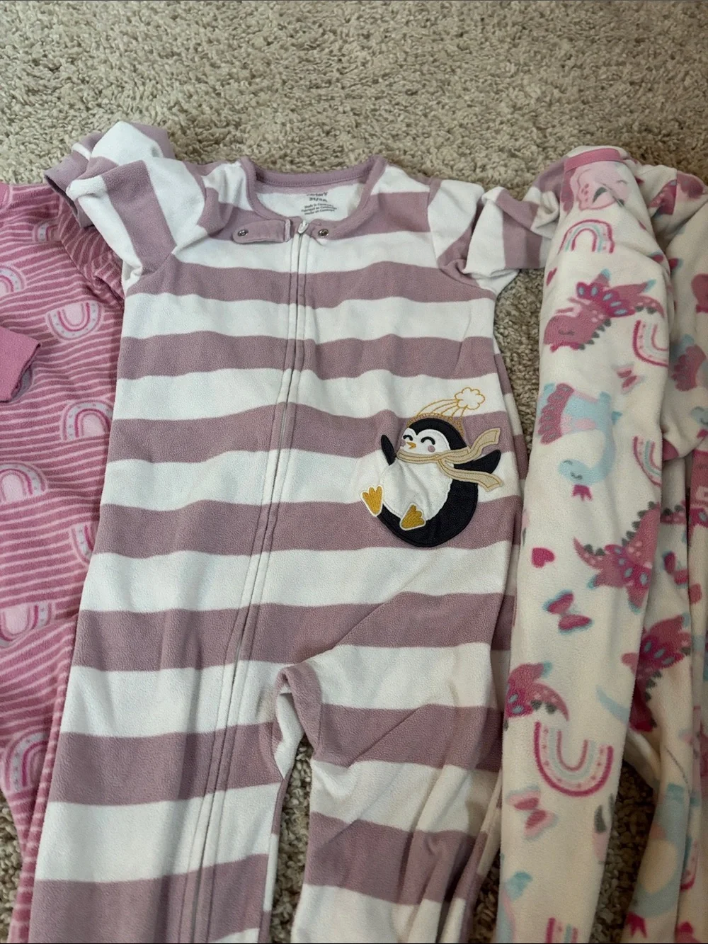 Lot of 3T footie pajamas
